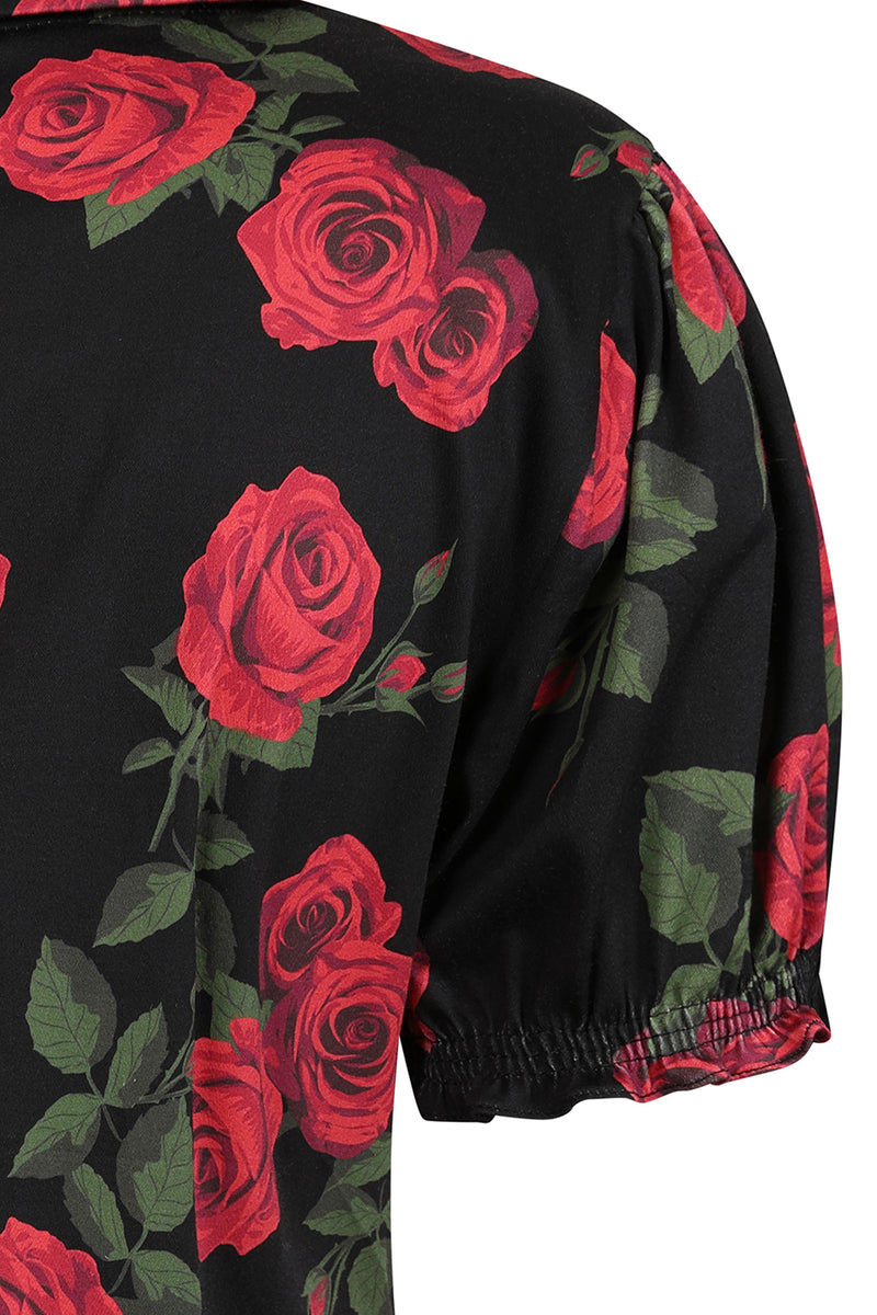 Lilly Roses Blouse in Black by Banned