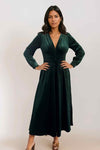 Green Velvet Balia Midi Dress by Timeless London