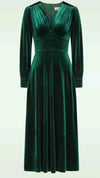 Green Velvet Balia Midi Dress by Timeless London
