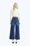 Cropped Tummy Control Raw Hem High Rise Jeans by Bayeas