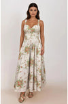 Rust and Olive Floral Bryson Midi Dress by Timeless London