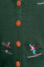 Green Ski Snow Button Up Vest by Banned