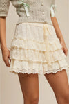 Ivory Lace Tiered Shorts