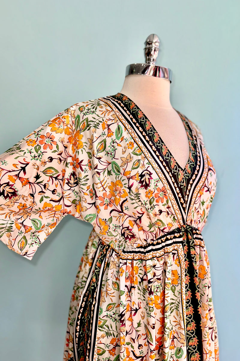 Floral Silky Caftan Dress by Molly Bracken