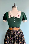 Mushroom Genevieve Sweater in Green by Hell Bunny