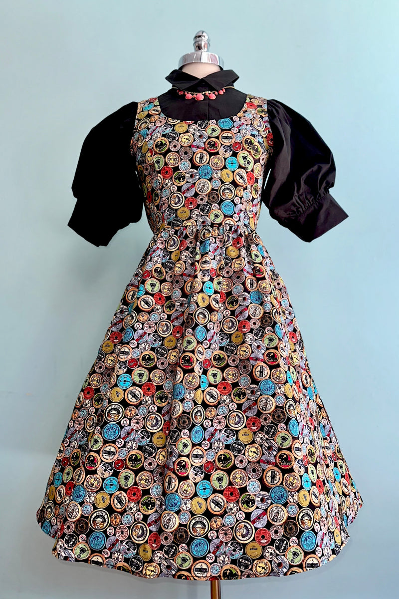 vintage fit and flare dress Vintage Thread Spools Fit & Flare Dress by Retrolicious 2X-Large