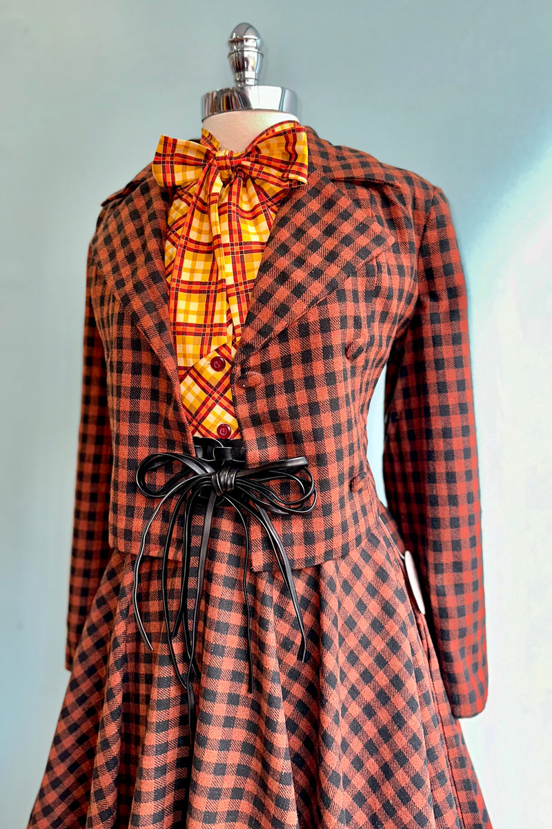 Copper and Black Check Wool Jacket by Timeless London