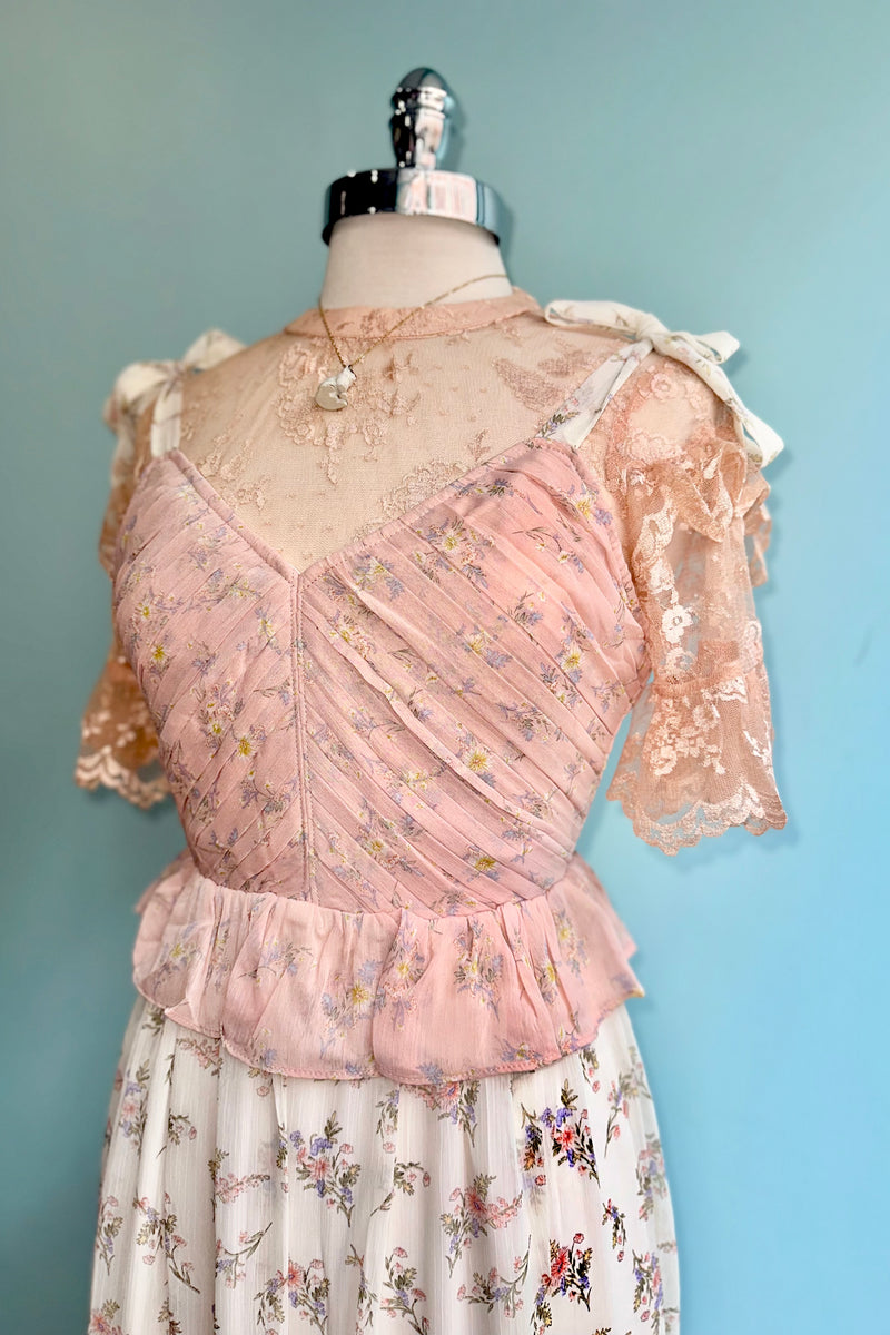 Peach Ruffle Sleeve Top by Tulip B.