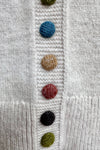 Ivory Cardigan Sweater with Multicolored Buttons by Compania Fantastica