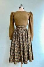 Structured Puff Sleeve Sweater in Khaki by Lili Sidonio