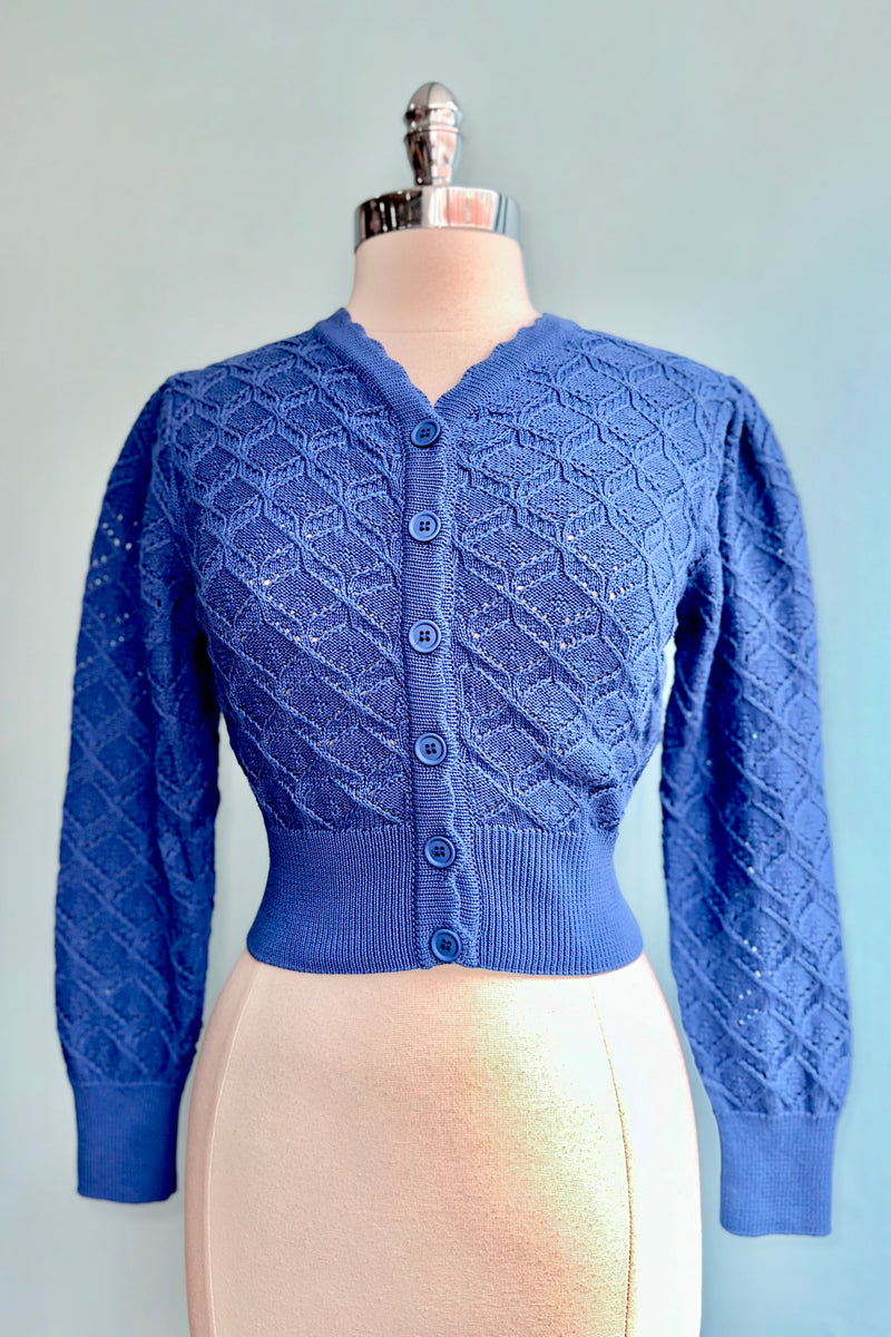 Blue Basket Knitted Leah Cardigan by Palava