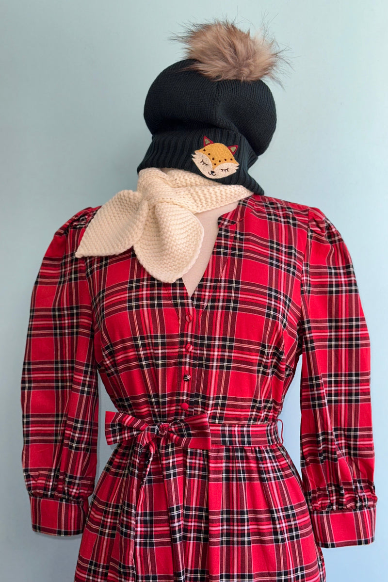 black and red plaid shirt dress Derby Plaid Belted Mini Shirt Dress - Red/combo