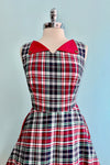 Boat Day Dress in Navy Plaid by Banned