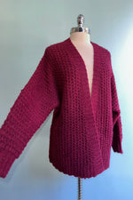 Dark Red Super Soft Open Cardigan by Molly Bracken