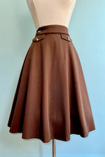 Brown Book Club Full Skirt by Banned