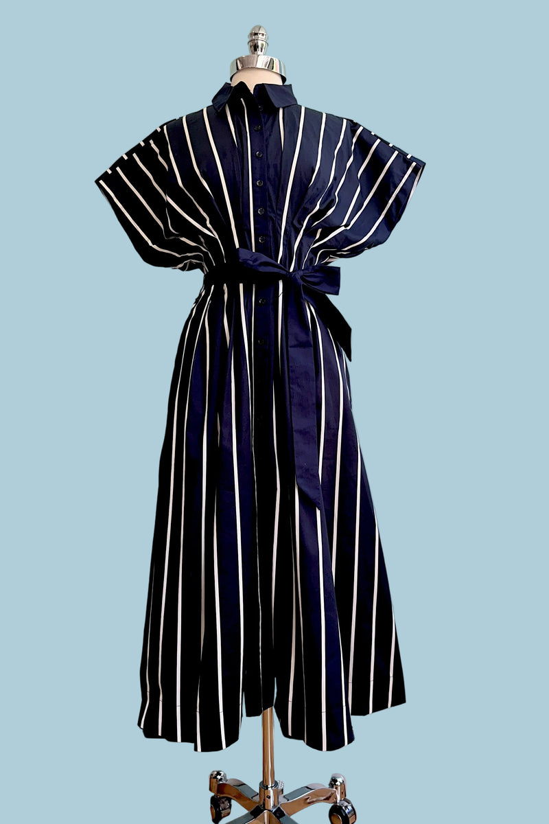 Navy Striped Button Front Midi Dress – Modern Millie Navy Striped Button Front Midi Dress – Modern Millie