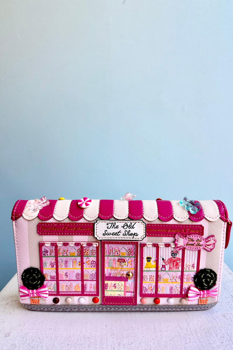 The Old Sweet Shop Large Zip Around Wallet by Vendula London
