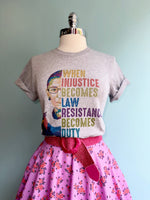 When Injustice Becomes Law Resistance Becomes Duty T-Shirt in Grey