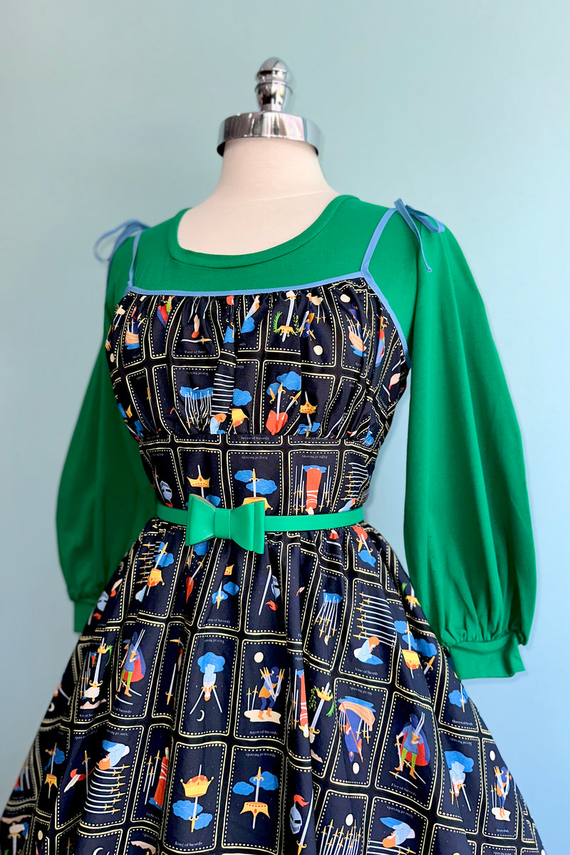Tarot Card Shirred Bust Swing Dress