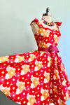 Red Mod Floral Sarah Dress by Heart of Haute