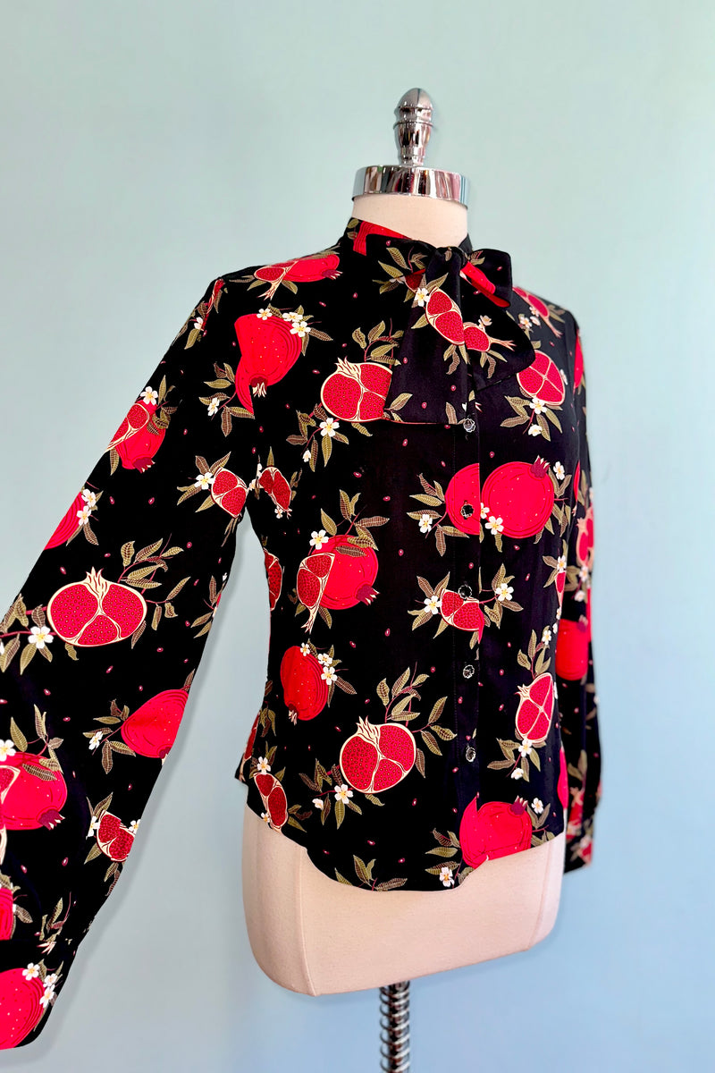 Pomegranate Tie Neck Blouse by Banned