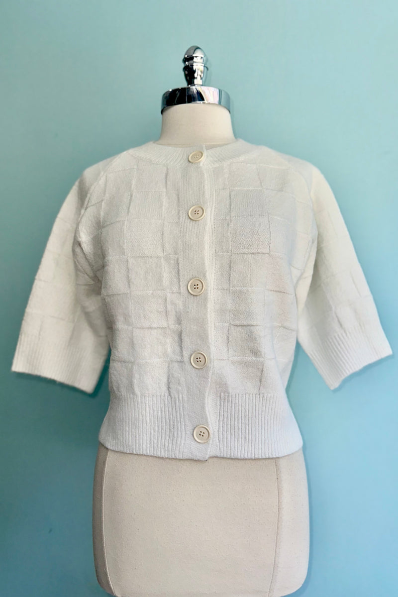 Cloud Basket Weave Short Sleeve Cardigan – Modern Millie
