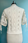 Ivory Eyelet and Embroidered Sweater