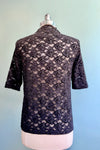 Black Lace Mock Neck 3/4 Sleeve Top by Molly Bracken