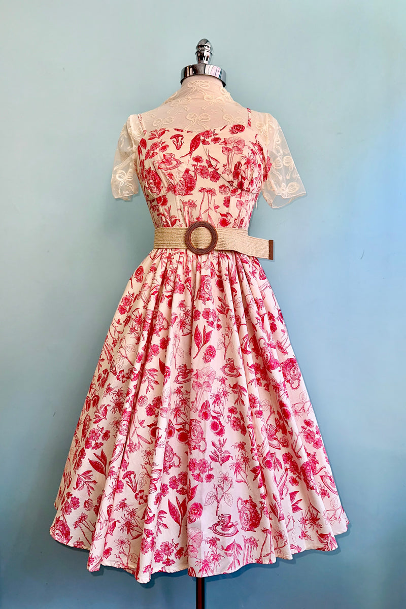 corset dress vintage Cream Jeanie Tea Floral Corset Dress by Banned – Modern Millie