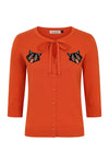 Orange Scaredy Cat Mia Cardigan by Banned