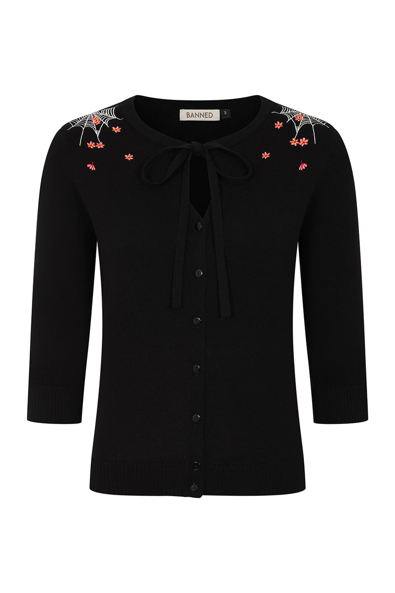 Spiderweb Blossom Mia Cardigan by Banned