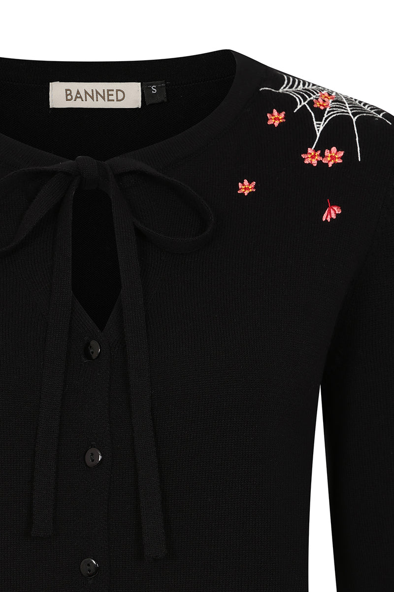 Spiderweb Blossom Mia Cardigan by Banned