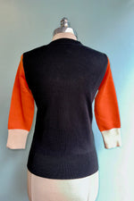 Black and Orange Fox Pullover Sweater