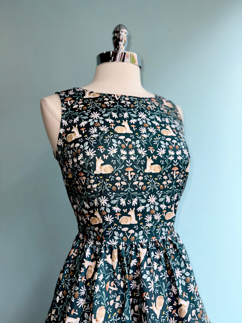 Sitting Deer Midi Dress by Retrolicious