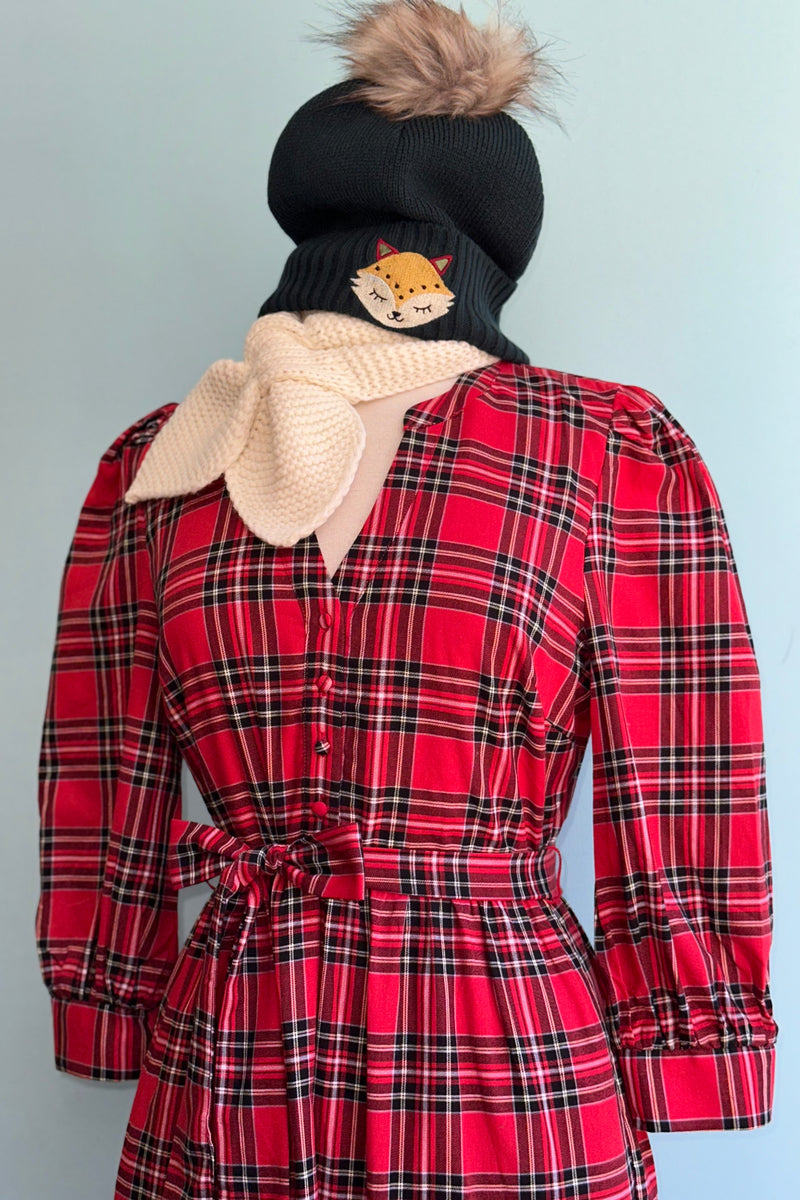 Red Plaid Shirtwaist Yanis Dress