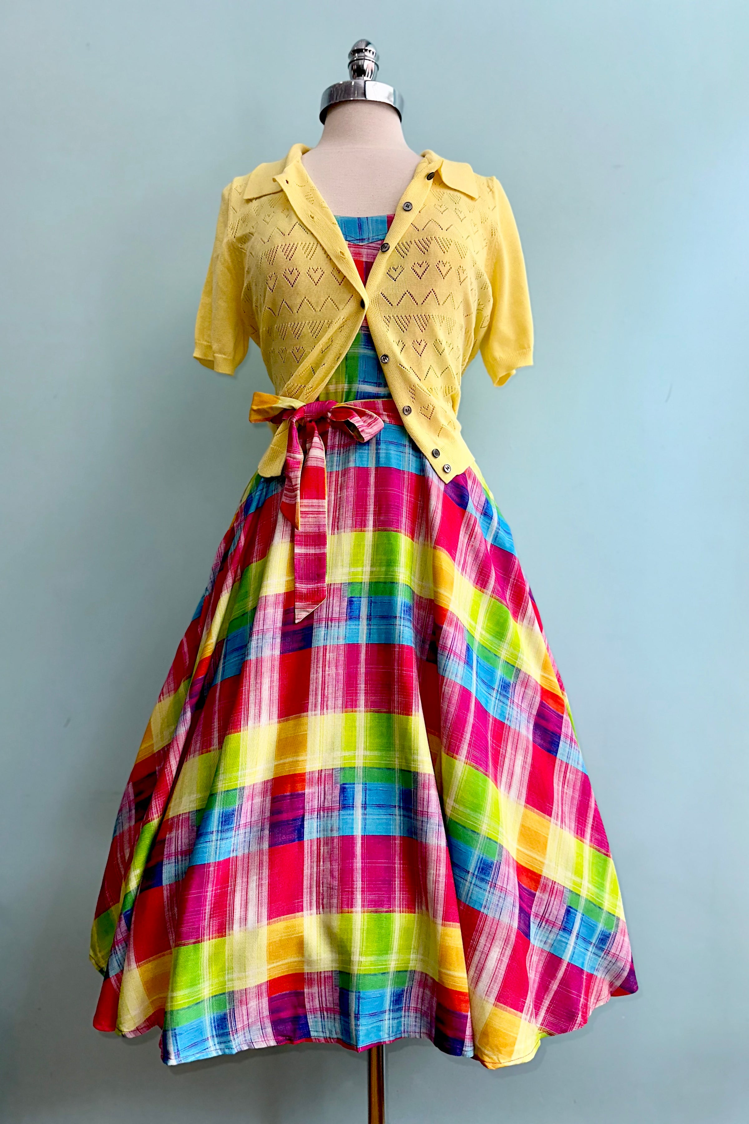 rainbow cotton dress Rainbow Wishes Cotton Knitted Maxi Dress