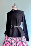 Black Fluid Knit Jersey Top by Compania Fantastica