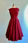 Red Plaid Wide Collar Dress by Voodoo Vixen