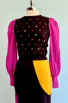 Rainbow Dot Embroidered Black Sweater Vest by Tulip B.