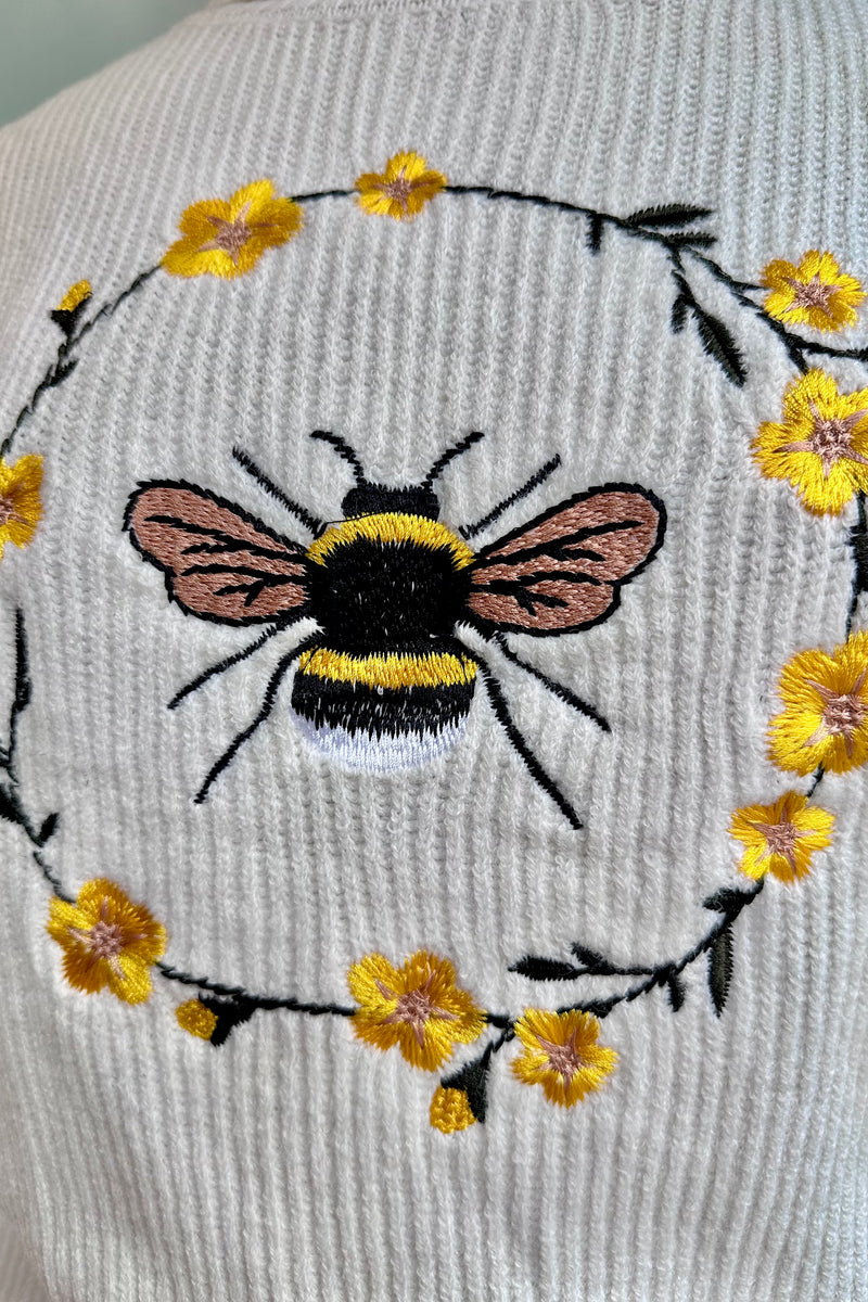 Honeybee Cropped Turtleneck Sweater in Ivory