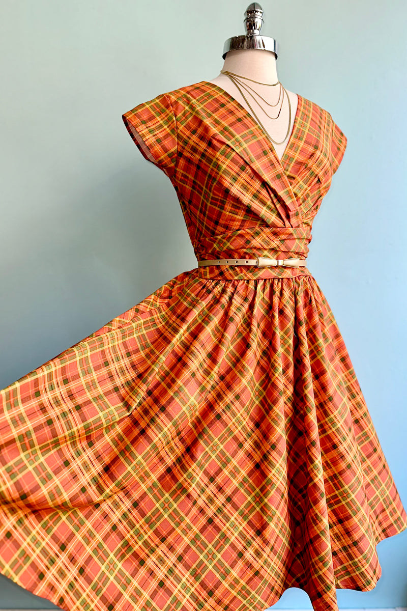 Harvest Plaid Greta Dress by Retrolicious