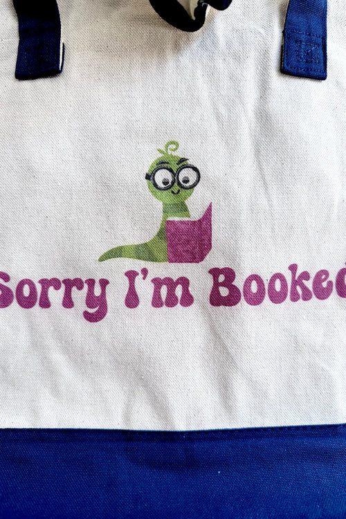 Sorry I'm Booked (Worm) Canvas Zipper Tote Bag