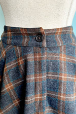 Navy and Rust Check Sophie Skirt by Timeless London