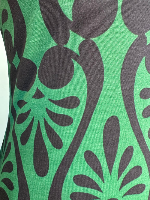 Black and Green Midi Knit Dress by Compania Fantastica