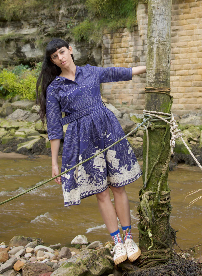 Navy Shipwreck Cynthia Dress by Palava