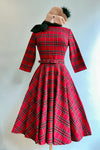 Red Plaid Stretch Fabric 50's Dress