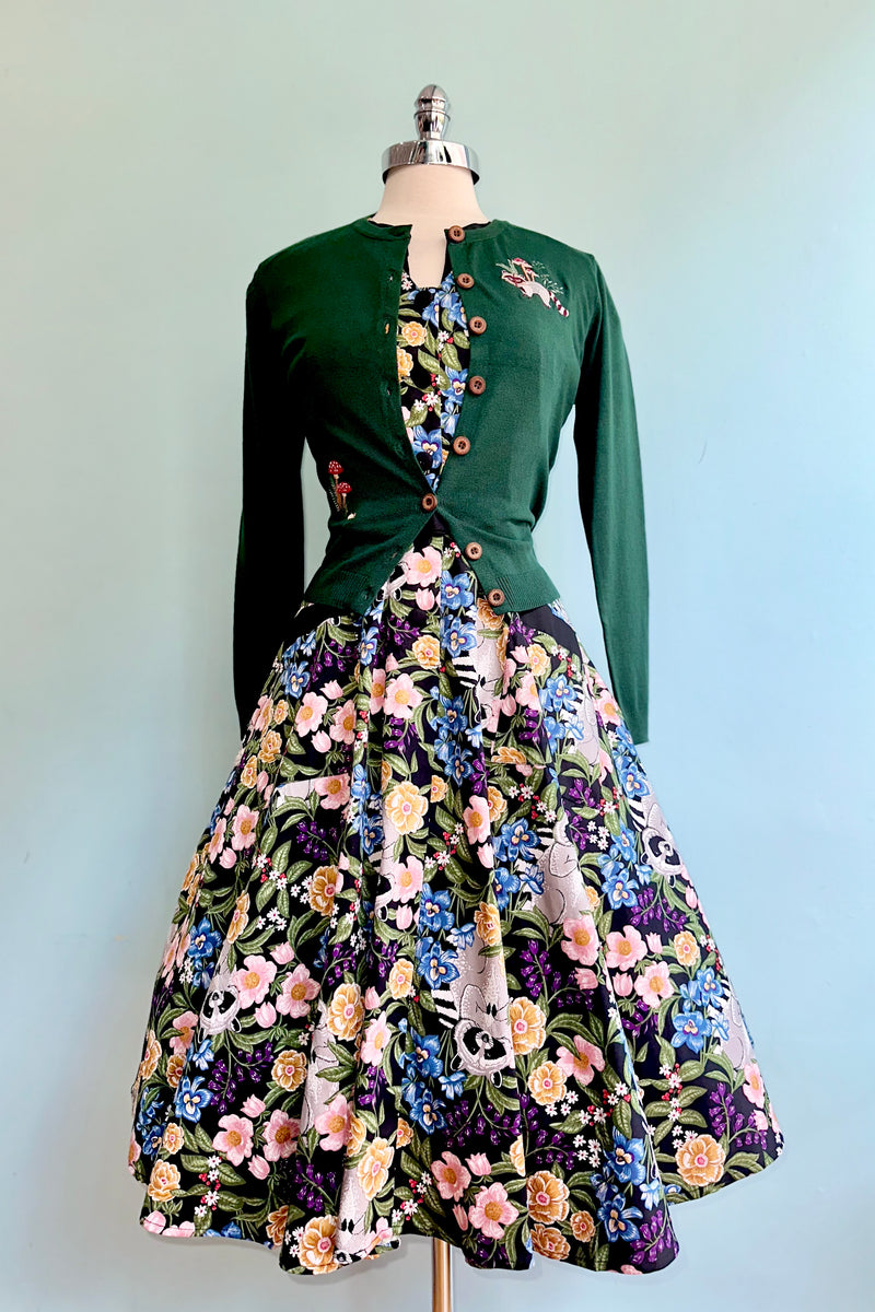 Raccoon and Floral Shirtdress