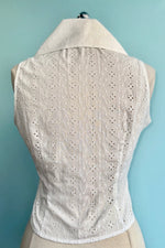 Broderie Anglaise Hillary Top in White by Collectif