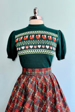 Green Fox Fair Isle Short Sleeve Sweater