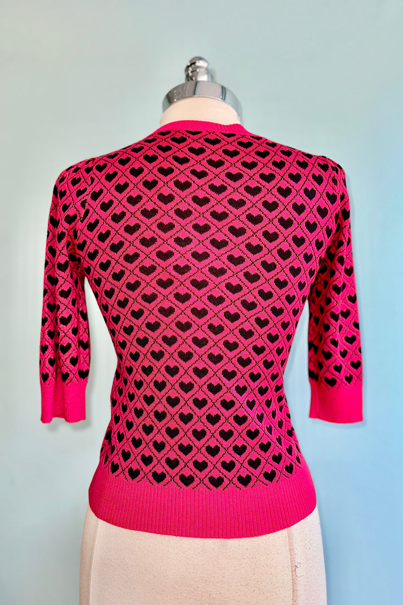 Heart Pullover Sweater in Raspberry Red by Voodoo Vixen